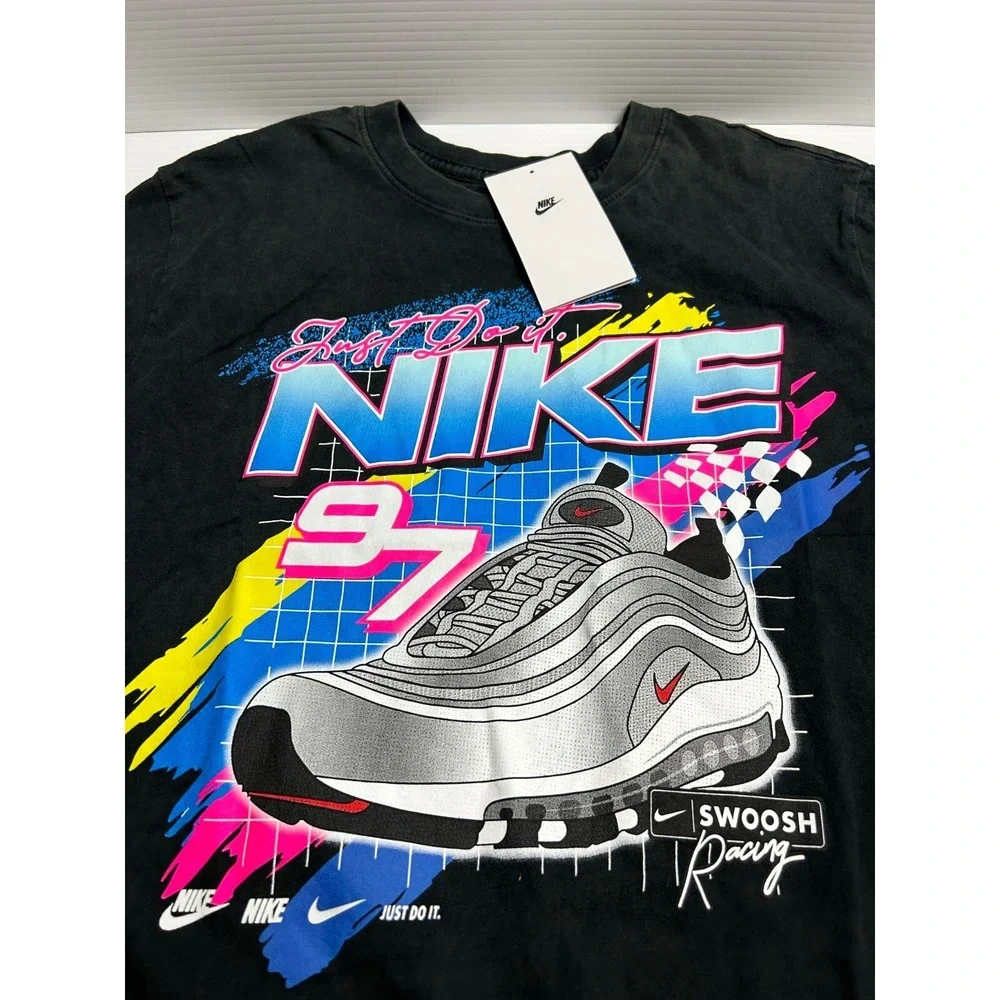 Nike Mens Sportswear Air Max 97 Racing Graphic Black T-Shirt DR8000-010 Medium